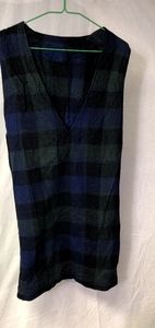 Vintage wool tartan style sheath dress